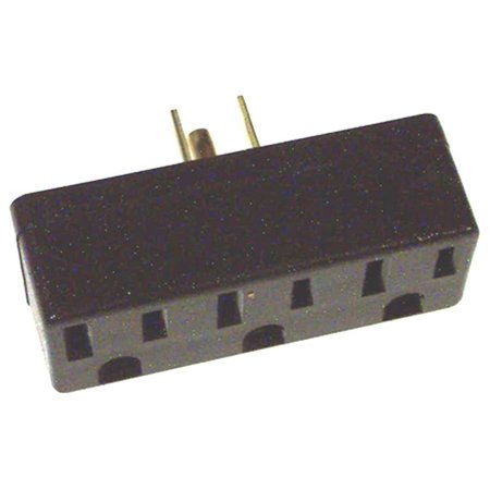 EZGENERATION Brown Triple Tap Plug-In Outlet Adapter EZ85322